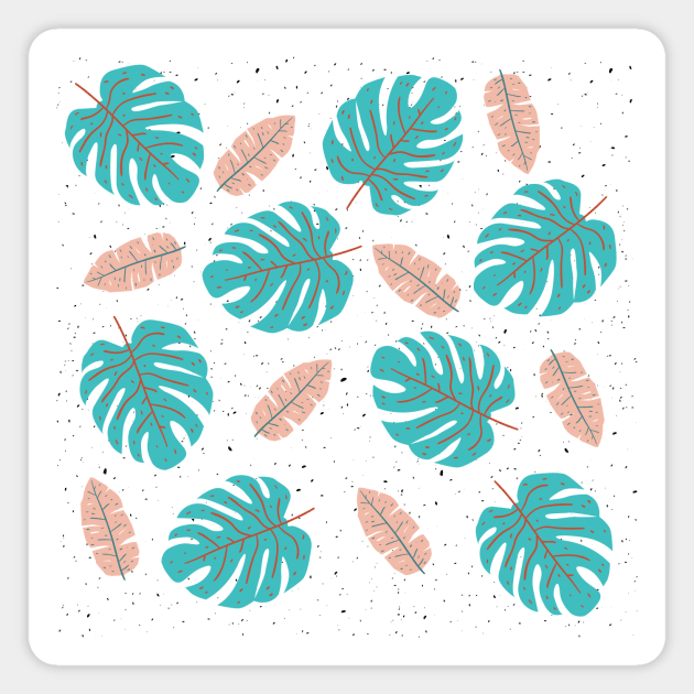 Monstera Leaves Pattern Design Magnet by Moshi Moshi Designs